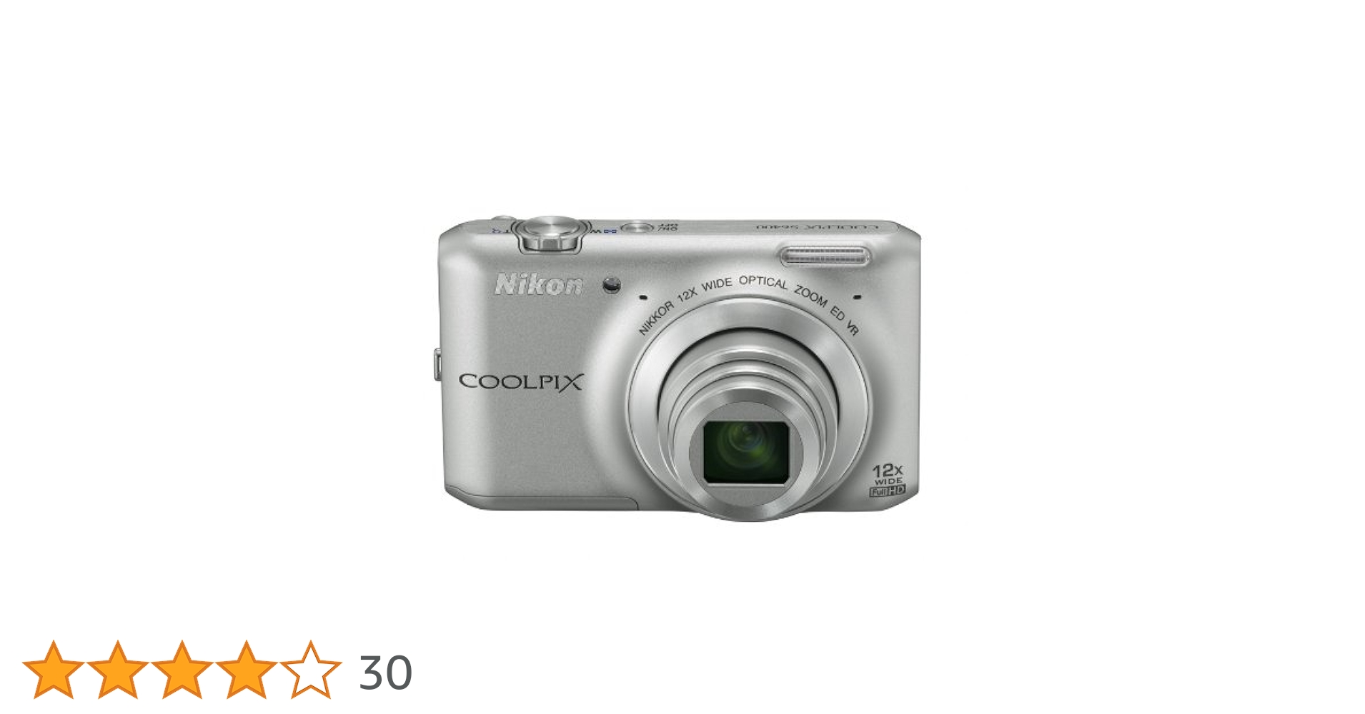 美品 NIKON COOLPIX S6400 箱.付属品あり シルバー COOLPIX S6400 クリスタルシルバー